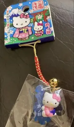 ハローキティ 根付けストラップ 箱根限定 芦ノ湖サンリオご当地キティ平成レトロ