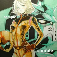【手描きイラスト 070】ファンアート原画色紙 「ガンダムオタクの女の子」