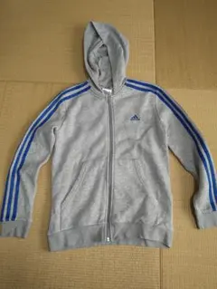 adidas フルジップパーカー 150cm グレー