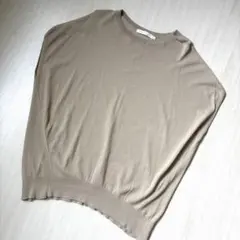 アメリカンホリック　フレンチスリーブ　サマーニット　ノースリーブ　ベージュ　M