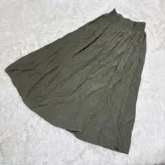 アバハウス オリーブグリーン ロングフレアスカート F春夏素材 カーキのサムネイル