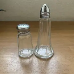 昭和レトロ塩胡椒入れセット ガラス製