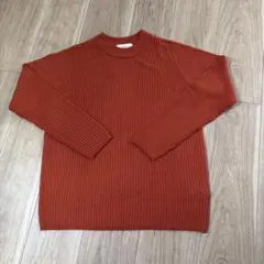 Discoat リブ編みオレンジセーター M