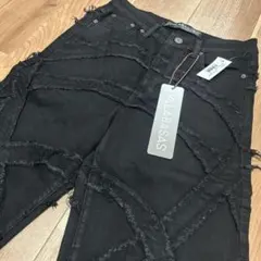 ラスト一点】VALABASAS【新品未使用】ブラックバギーデニムパンツ 29 