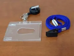 【未使用品】カードホルダー，リール付きクリップ，ネックストラップのセット販売のサムネイル