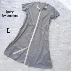 LOWY by Corners/ストライプシャツワンピース/半袖/ロング丈/L