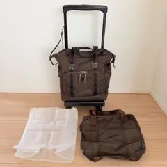 SWANY スワニー】キャリーオンバッグトートバッグブラウンナイロン旅行