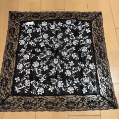 HANAE MORI レース付きハンカチ 花柄 蝶々