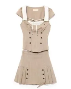 リリーエミュー Double Pleated Ribbon Onepiece - メルカリ