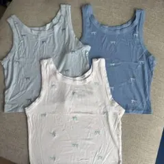 タンクトップ　サイズM 短丈　リブ　3枚セット