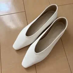 ユアーズ ur's ナロースクエアトゥ フラットパンプスL