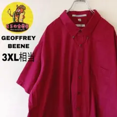 USA古着 JEFFREY BEENE　半袖ボタンシャツ3XL相当　レッドのサムネイル