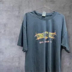 【GILDAN】HELL'S FOUNDRY Tシャツ ダークブルー　XL 古着