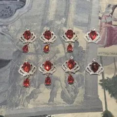 センターパーツ　まとめ売り　クラウンチャーム　レッド系