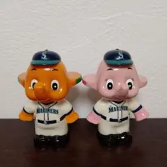 美品　マリナーズ　サトちゃん　サトコちゃん　貯金箱　14.5㎝