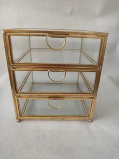 新品未使用品 3段式ガラス アクセサリーケース