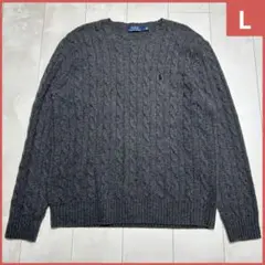 POLO RALPH LAUREN ケーブルニット L カシミヤ ウール 薄手のサムネイル
