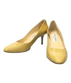 ジミーチュウ　パンプス　エナメル　ベージュ、イエロー系　黄色系