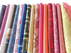 1-7-12 着物ハギレ 全正絹ちりめんセット【16枚】古布