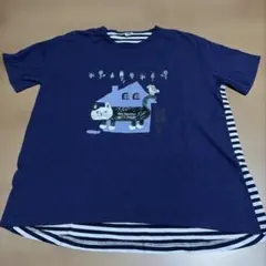 ネコ　Ｔシャツ　ねこ　クスグル　ボーダー　マチルダ　　半袖Tシャツ