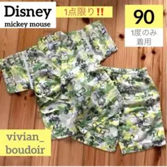 【美品】ミッキー 甚平 90cm◆Disneyアロハ夏祭りfutafutaGAP