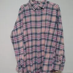 ユニクロ　メンズ　チェック柄長袖シャツ