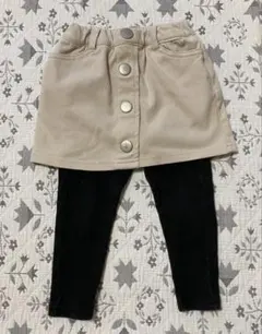 ベージュスカート付黒レギンス90cm 【美品】