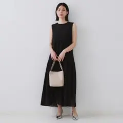 OPAQUE.CLIP麻混シアーギャザーティアードワンピース【洗濯機洗い可】のサムネイル