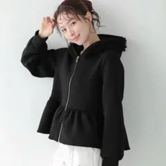 週末セール★ボンディング ダンボールチュールフードジップアップパーカー