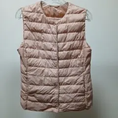 ウルトラライトダウン ピンク ノースリーブベスト