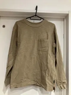 BACK NUMBER ヘビーウェイト ポケット長袖Tシャツ ベージュ M