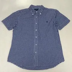 《美品》 Gymphlex 半袖ギンガムチェックシャツ 青白のサムネイル
