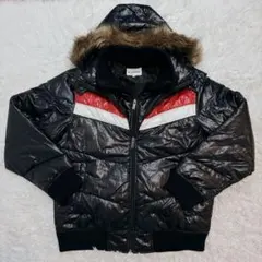 コンバース ダウンジャケット Y2K ファー グランジ 平成 光沢 お兄系 黒