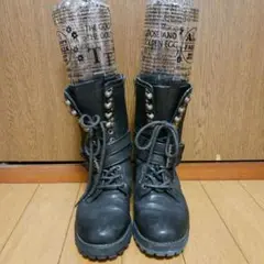 ブラックレザー ワークブーツ