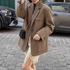 Z*イ様 極美品⁑アダムエロペ×マンテコ ウール ビッグラペルチェスター