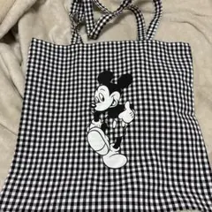 ミッキー ギンガムチェック トートバッグ　ディズニー
