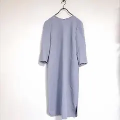 PLST プラステ（S）七分袖 ひざ丈ワンピース ラウンドネック フォーマル