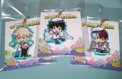 ヒロアカ　八景島シーパラ　緑谷　爆豪　轟　オーロラアクリルキーホルダー　3点