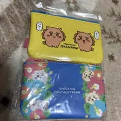 ちいかわシーサーのおみやげやさん　片面メッシュな2個セットポーチ（シーサーたち）