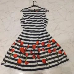 チューリップ柄 ワンピース