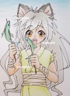 【まだ焼く前】手描きイラスト　ミニイラスト　オリジナル　原画