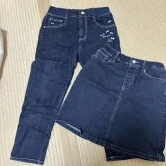 pom ponette デニムスカートとパンツセット M