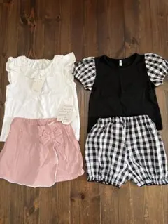 未使用品あり◎西松屋 セットアップ 2着セット 80-90 女の子 半袖