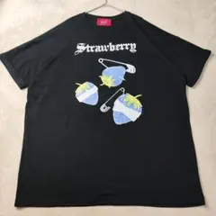 ジェイミーエーエヌケー　半袖BIGTシャツ　毒イチゴ　オーバーサイズ　黒　Mのサムネイル