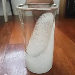 琉球泡ガラス　高さ22cm　花瓶　白