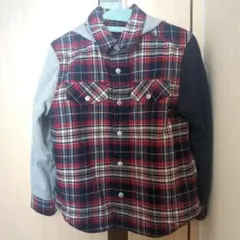 フード付きチェック柄ジャケット