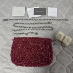 アンテプリマ ショルダー クラッチ ワイヤーバッグ ブローチ チャーム付