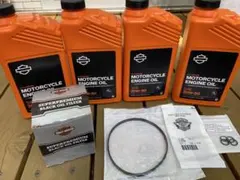 ハーレー純正オイル20W-50(4本)オイルフィルター、ガスケット付新品！