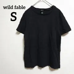 wild fable 【S】 ブラック　半袖Tシャツ　無地　カジュアル　シンプル