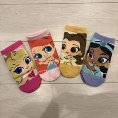新品　　ディズニープリンセス靴下4足セット 15-20cm